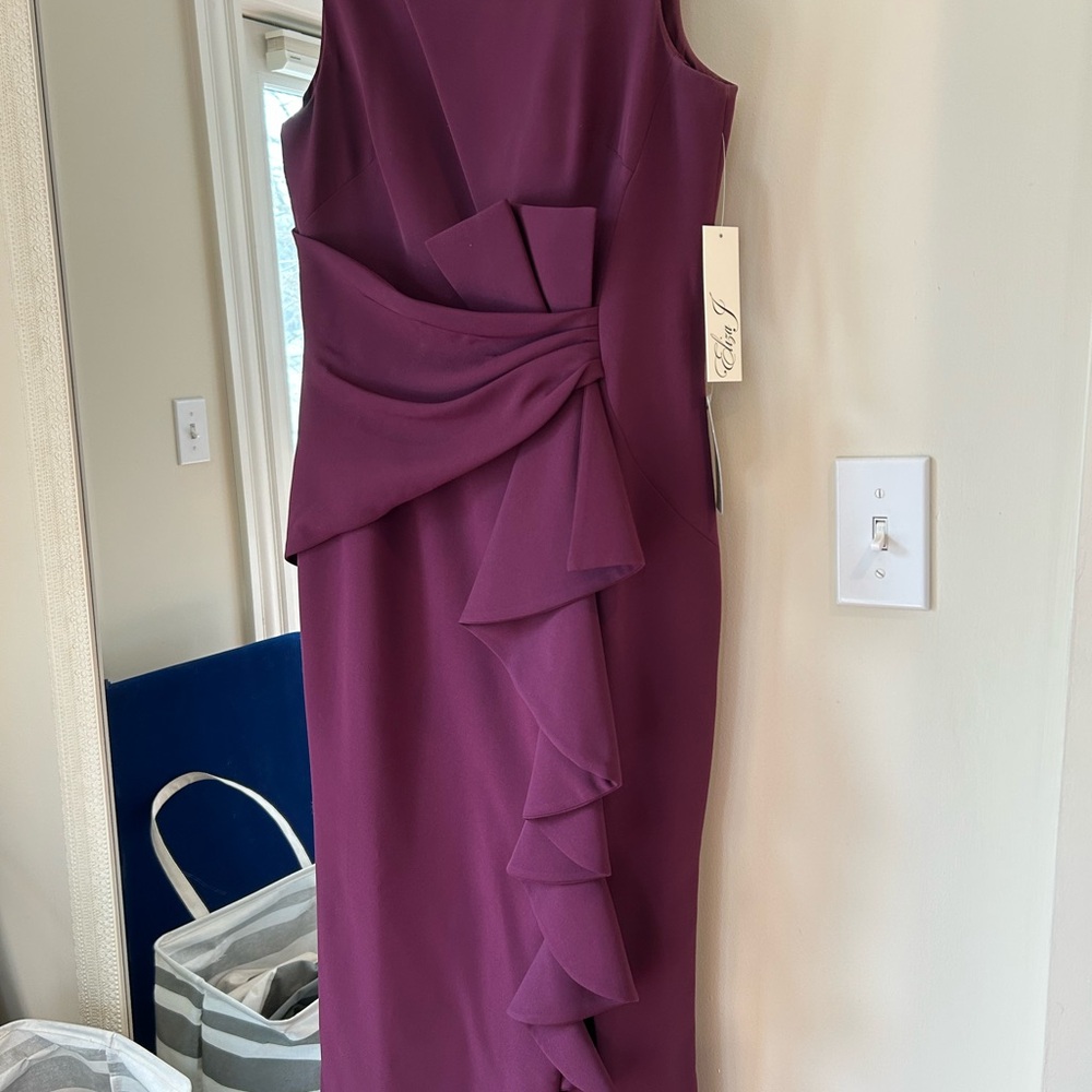 Eliza J Burgundy maxi dress with ruffle